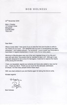 Bob Holness Amazing Blockbusters TV Quiz Show Hand Signed Letter - £13.69 GBP