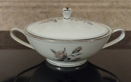 NORITAKE China 5605 Margot Lidded Sugar Bowl Platinum Trim Japan - $34.64