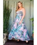 SWAK Designs Eternity Blue Pink Amore Maxi Wrap Dress, Sexy Plus Size - $123.07 CAD