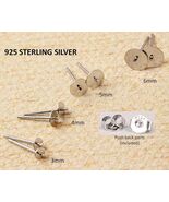 4 Pcs Sterling Silver 925 Flat Earring Posts StickOut Point Findings Sil... - $7.65 CAD