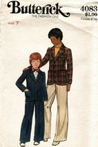 Vintage 1960&#39;s Boy&#39;s JACKET &amp; PANTS Butterick Pattern 4083 Size 7 UNCUT - £8.96 GBP