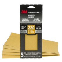 3M Sandblaster Advanced Sanding 220 Fine Grit Sandpaper Sheets - 5 Pack - £14.57 GBP