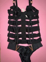 Nwt Victoria&#39;s Secret sin Forro XS, M Corsé + Braga Recortado Tiras Negr... - £83.07 GBP