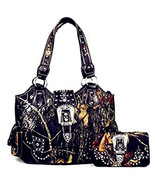 Premium Western Rhinestone Camouflage Large Purse Buckle Handbag/Wallet ... - £38.70 GBP