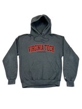 Champion Virginia Tech Hokies Gray Hoodie MEDIUM Stitched Spellout Pullover - £22.59 GBP