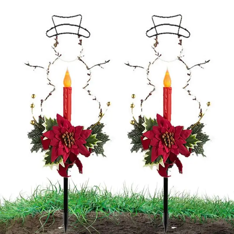 Christmas Solar Light Decorations Solar Garden Stake Flameless Candle Led Lights - £117.65 GBP