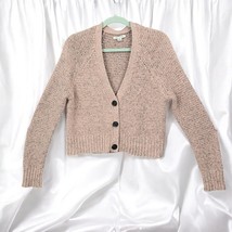 American Eagle Cardigan Sweater Woman Medium Pink Cropped V-Plunge Raglan Sleeve - £10.73 GBP