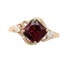 Authenticity Guarantee 
14k Yellow Gold 2.13ct Square Genuine Natural Garnet ... - £537.41 GBP