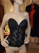 Vtg Backless By Smoothie Corset Size 38C Black Lace Boned Bustier Lingerie - $979.80 MXN