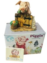 Pig Figurine Anthropomorphic Corbridge Piglet Flambro Piggin BOX Greedy ... - £38.25 GBP