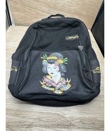 Ed Hardy Christian Audigier Vintage 2000&#39;s Y2K Black Backpack Kiss of Death - €64,86 EUR
