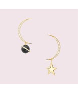 Kate Spade On the Rocks Moon Star Celestial Earrings Pave Crystal Gold - £38.83 GBP