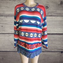 Napa Valley Womens Knit Sweater Bright Color Size Small Multicolor Strip... - $19.40
