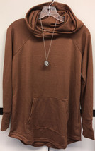 Nwt Lu La Roe Medium Solid Brown Hacci Amber Hooded Sweater - £32.87 GBP