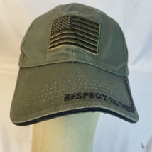 Authentic M48 &quot;Respect is Earned, Beatings are free&quot; American Flag Green Hat Cap - £7.58 GBP