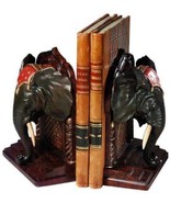 Bookends Bookend TRADITIONAL Lodge African Elephant Ebony Chocolate Blac... - £273.87 GBP
