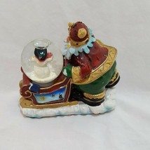 Santa Claus Snowman Snow Globe 4&quot; Christmas Sleigh Holiday - £7.86 GBP