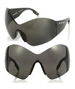 BALENCIAGA Demna Kim 0180 Black Fashion Mask Futuristic Sunglasses BB018... - £280.18 GBP