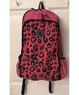 L8R Pink &amp; Black Animal Print Design Fabric Large School Backpack - $25.36 CAD