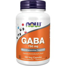 NOW GABA (Gamma-Aminobutyric Acid) 750mg (100Ct) - $11.88