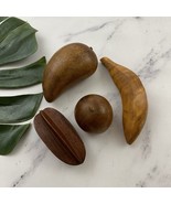 Vintage Wood Fruit Decor Banana Star Papaya Brown Small Lot of 4 Decorat... - $459.27 MXN