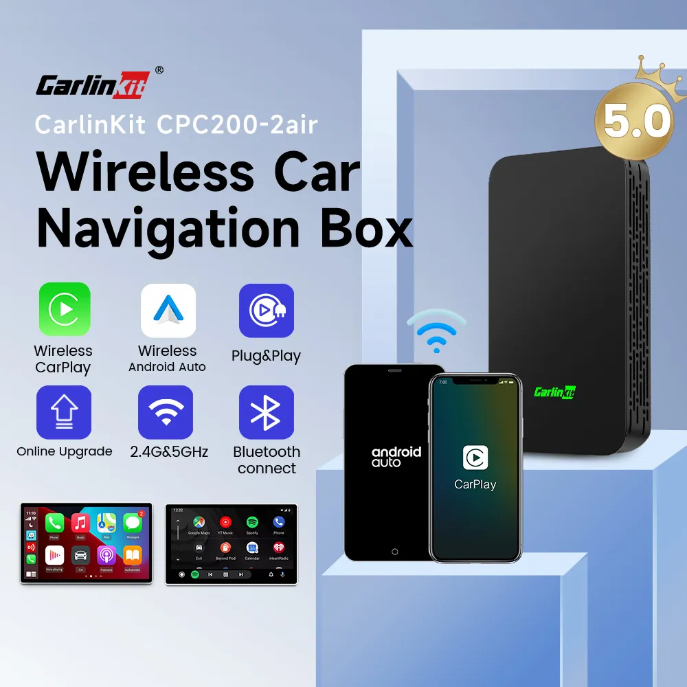 CarlinKit 5.0 Wired to Wireless Android Auto Box Wireless CarPlay Adapter Smart - £56.21 GBP+