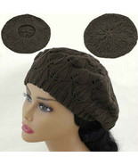 BROWN Crochet Knitted Tam Hat Warm Winter Woman&#39;s Ladies Fashion Floppy New - $16.09 CAD