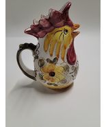 Vintage Italian Hand Painted Ceramic Rooster Pitcher - $42.08