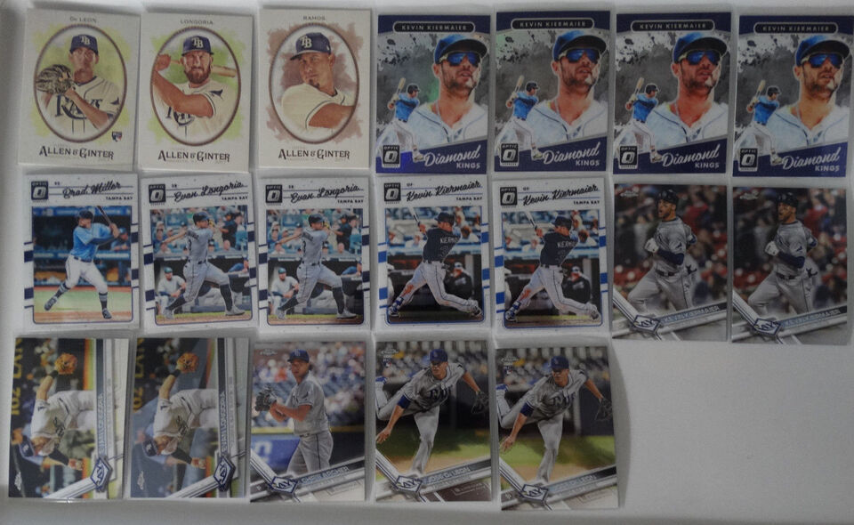 Primary image for 2017 Topps Chrome Allen Ginter Optic Tampa Bay Rays Lot of 19 Baseball Cards