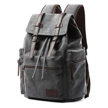 15in Men&#39;s Canvas Backpack Vintage Large School Bag For Male Travel Bags Laptop  - £77.00 GBP