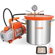 VEVOR 3 Gallon Vacuum Chamber and 3.5 CFM Pump Kit, Tempered Glass Lid V... - $173.84