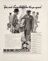 1936 Print Ad National Hotel Management Co. Man Helps with Suitcases  - £17.36 GBP