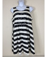 Lane Bryant Womens Plus Size 24 (2X) Blk/Wht Striped Dress Sleeveless - £10.42 GBP