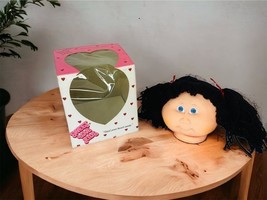 Sweet Love Kids 5&quot; Black Pigtails Yarn Hair Girl Vintage Head Doll Crafting - $186.39 MXN