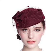 Ladies Women Vintage British Style Wool Felt Pillbox Hat Fascinator For ... - $55.99