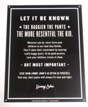 Authentic Jimmy Johns The Baggier The Pants Sandwich Tin Sign 14&quot;h X 11&quot;w 2005 - $29.99