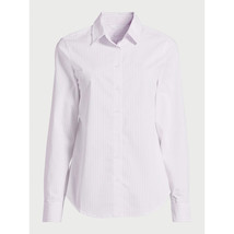 Time and Tru Women&#39;s Long Sleeve Button Down Shirt, Violet/White Size L(... - £14.53 GBP