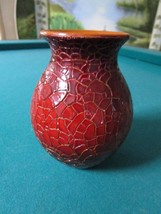 Zsolnay Eosin Crackle Red Vase - 5 1/4&quot; Tall Original [86] - £105.13 GBP