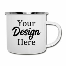 Custom Camper Mug - Personalized Coffee Mug 12oz - Enamel Coating, Rim M... - $17.63