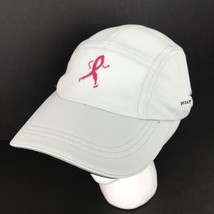 Breast Cancer Gray Running Sweat Vac Hat Cap Pink Logo Baseball Adjustab... - $24.99