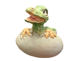 Dinosaur Pottery Hatching Egg 4.5&quot; x 4.5&quot; Signed MDS 1994 Figure Vintage - £48.41 GBP