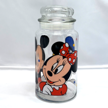 Disney Mickey Minnie Donald Anchor Hocking Glass Jar w/Lid Cookie Candy ... - $22.30