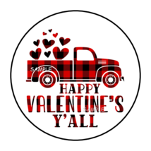 30 Valentine&#39;s Day Vintage Truck Envelope Seals Stickers Labels Tags 1.5&quot; Round - £6.08 GBP