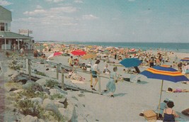 1950s Lusterchrome Postcard - Beach Scene and Bathers - Ogunquit Maine - £8.63 GBP
