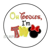 30 Mickey Mouse Oh Toodles I&#39;m Two Envelope Seals Labels Stickers 1.5&quot; Favors - £5.98 GBP