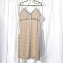 Band of the Free Slip Dress Woman Medium Ivory Cami Midi Lace Boho Lined Coquet - £30.66 GBP