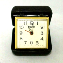 EQUITY Vintage Ingraham Travel Alarm Clock BLACK  ~ Made in China Patent 3678679 - £18.14 GBP