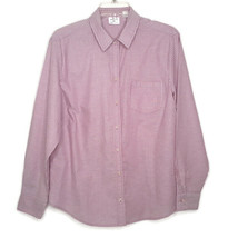 Riders BY Lee Womens Shirt Size Large Long Sleeve Button Collared Pink Stripe - £11.04 GBP
