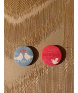 2 Hard Rock Cafe Pins Pink Blue Birds 1-1/4&quot; Round Circle Dove Olive Bra... - £20.23 GBP