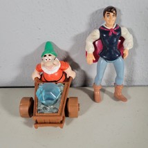 Snow White Toy Lot of 2 Doc Figure Wheelbarrow and Prince 1990s - $10.73